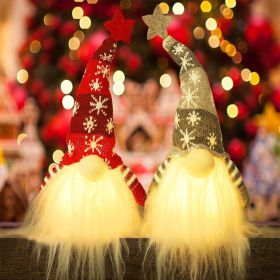 Lighted Christmas Gnome, Handmade Plush Scandinavian Swedish Tomte, Light Up Elf Toy Holiday Present (Color: 11 Inch)